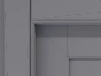 Gray oak interior glass door 3D model