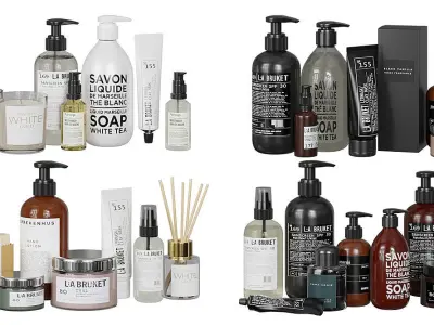 Bathroom Black And White Cosmetics BLENDER 3D Model Cycles 3D model