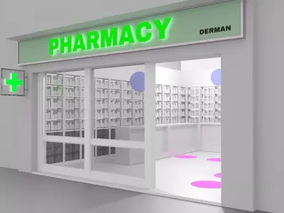 Pharmacy  Advertising  Designer Architectural Marketing Low-poly 3D model