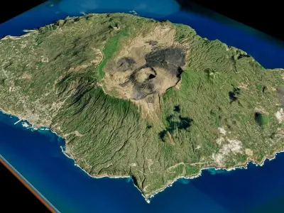 Oshima island 3d model terrain Low-poly 3D model