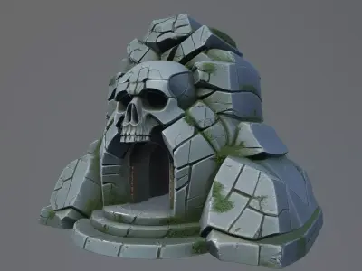 skull cave 3D model
