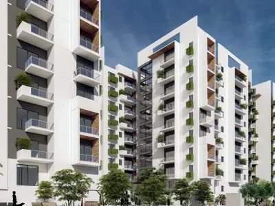 Modern apartment building  3D model