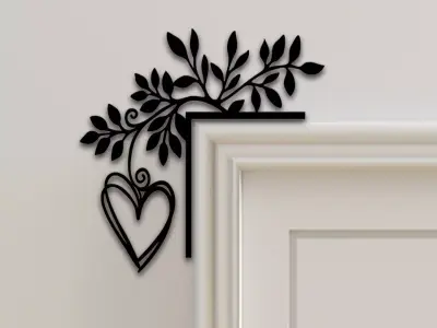 Heart Door Corner Decor 3D print model buy