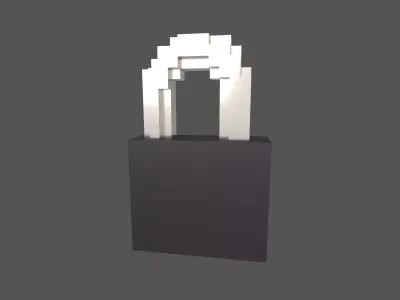 Voxel Lock v1 002 Low-poly 3D model