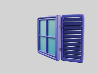 Cartoon Window 17a 3D model