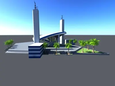 Aspire Mosque Doha Qatar 3D model