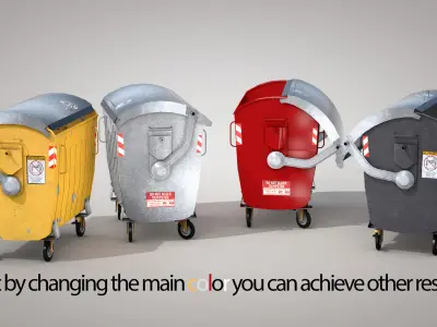 Metal Garbage Container 3D model