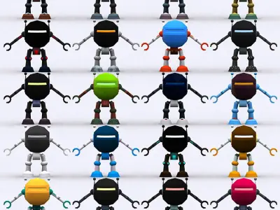 3DRT - Chibii-robot-15 Low-poly 3D model