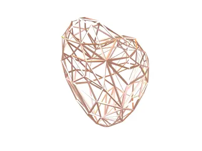 Stylish Heart V2 016 Low-poly 3D model