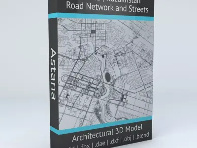 Astana Road Network and Streets 3D model