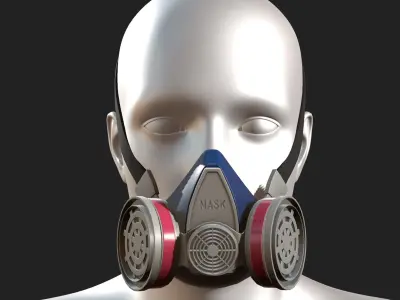 Gas mask helmet 3d model safety isolated fantasy  Low-poly 3D model
