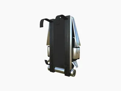 SciFi Backpack F10 Aluminum - Fashion Character Design Low-poly 3D model
