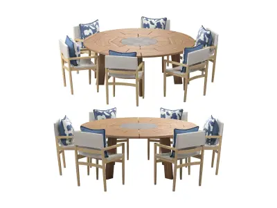 Brick Outdoor dining set 3D model