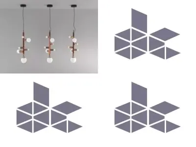 Party pendant light with balls 3D model