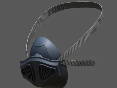 Gas mask plastic military combat 3d futuristic  Low-poly 3D model