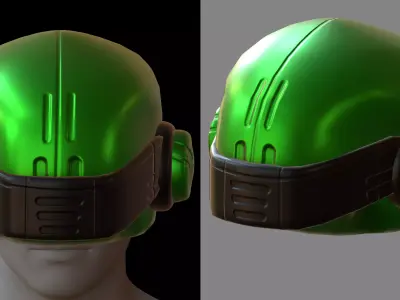Gas mask helmet 3d model scifi Low-poly  Low-poly 3D model 275