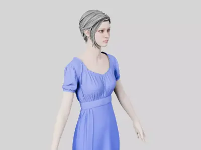 Dress 04 Very Light Blue Low-poly 3D model