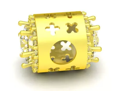 Luxury Diamond Center Bead Charm Jewelry 3D Model 130a 3D print model