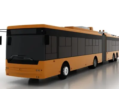 Trolleybus Bogdan T90111 Low Low-poly 3D model