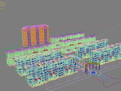 Architecture apartment building 3D model