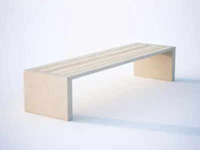 Simple street bench 3D model