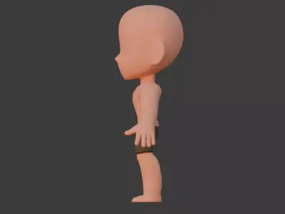 Stylized Cartoon Character Base Mesh Low-poly 3D model