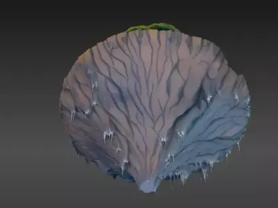 Island Fantasy Background Scene 3D Model for Animation Low-poly 3D model