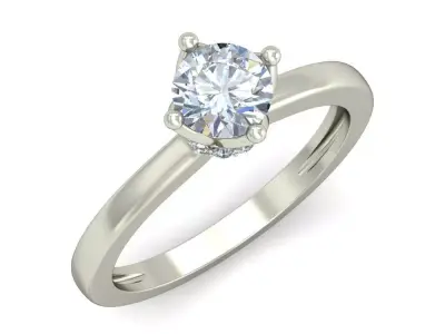 Light Weight White Gold Diamond Ring  -VJR36 3D print model