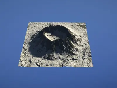 Landscape Environment Volcano Snow 43 Low-poly 3D model
