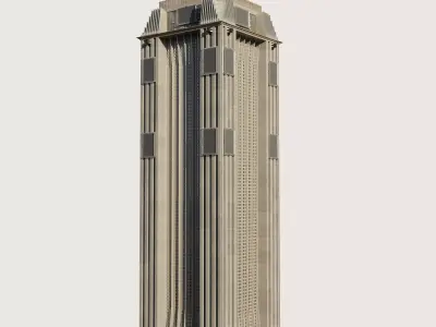 Building Skyscraper City Town Downtown Street Futuristic Utopia Low-poly 3D model