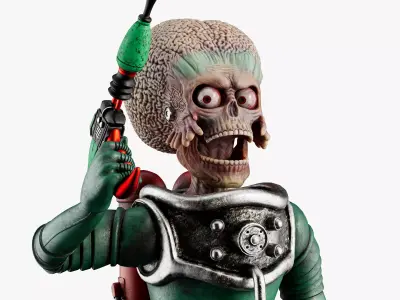 Martian from Mars Attacks Low-poly 3D model