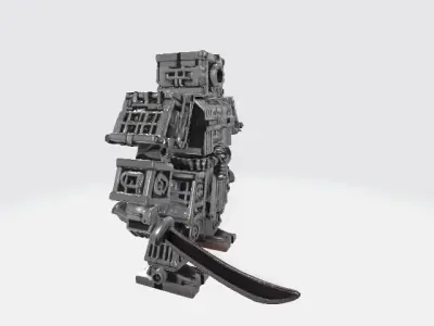 Lowpoly samurai robot 3D model