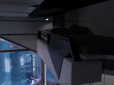 Cyberpunk Apartment v7 Scene 3D model