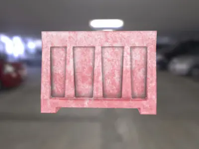 Street Barricade Low-poly 3D model