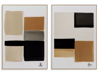 Abstract Painting Frame set 3D model 613