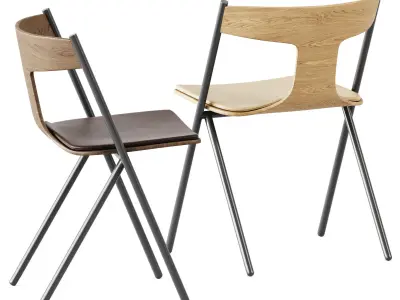 Quadra Chair with Cushion by Viccarbe 3D model