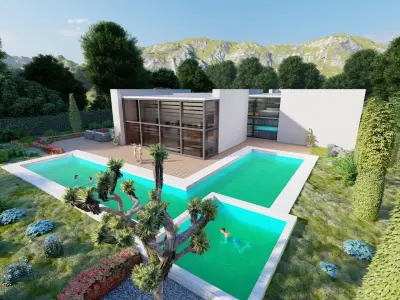 Casa Scene-villa-modern house 3D model 28