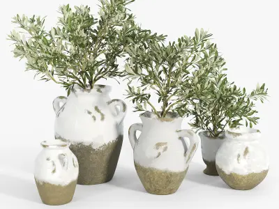 Tuscan Terra Cotta Vases 3D model