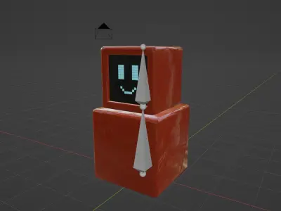 Block Bot Low-poly 3D model