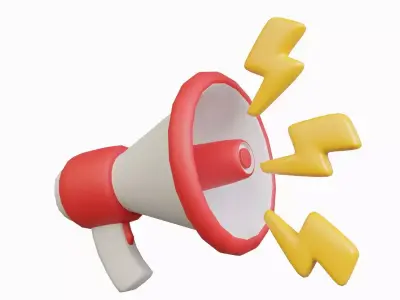 Megaphone With Lighting Sound Effect 3D model