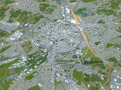 Leuven City Belgium Low-poly 3D model