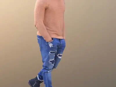 Gabriel 10637 - Walking Casual Man Low-poly 3D model