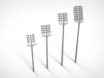 floodlight 1 stadium light tower 3D model