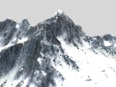 Low Poly PBR Mt Everest Low-poly 3D model