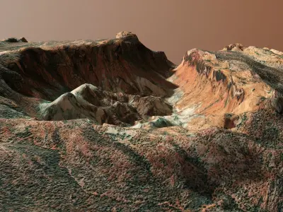 Desert Terrain Canyon Surface Landscape PBR 20 Low-poly 3D model