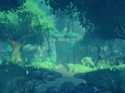 FANTASTIC - Ancient Forest Low-poly 3D model