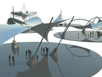  Futuristic Tensile Pavilions Bundle Full Set 