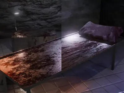 MetallicStretcher-WithBlood - PBR Free low-poly 3D model