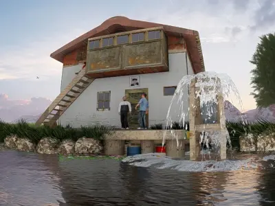 Village House 1 Low-poly 3D model