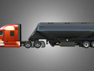 57X Truck with Silo Trailer 3D model